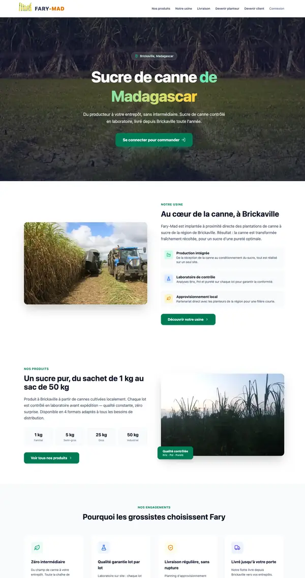 Page d'accueil du site Fary-Mad